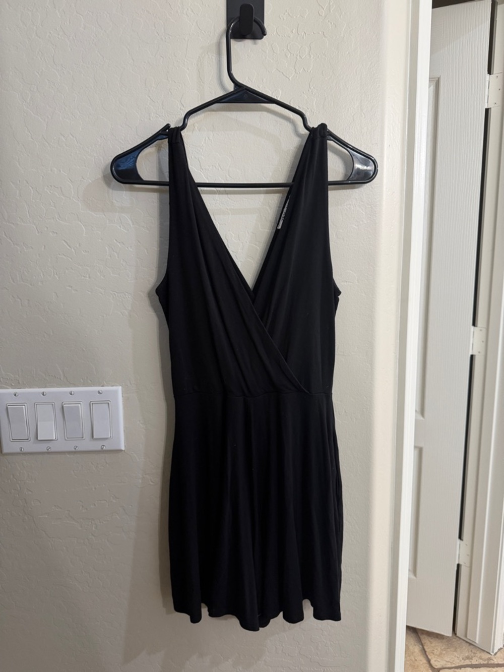 Zenana Outfitters Black Sleeveless Wrap Mini Dress